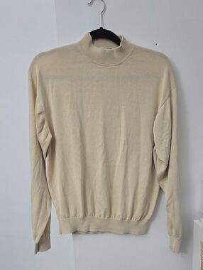 Pronto Uomo Cream Crewneck Mock Sweater